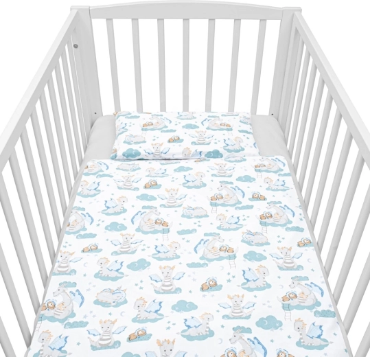 2-delna bombažna posteljnina za posteljico NEW BABY Zmajček 120 × 90 cm