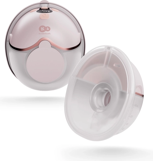 Kinderkraft Mamaflow prostoročna (hands-free) električna prsna črpalka, rožnata