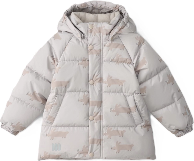 Otroška zimska prešita jakna LEOKID Leni Silver Cloud Fluffy, velikost 98