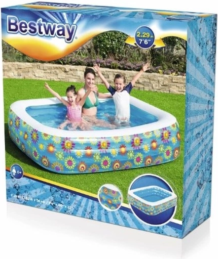 Bestway napihljiv bazen s cvetličnim motivom 229 × 152 × 56 cm