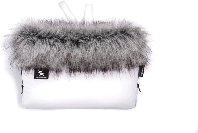 Rokavnik za voziček s krznom COTTONMOOSE – bel