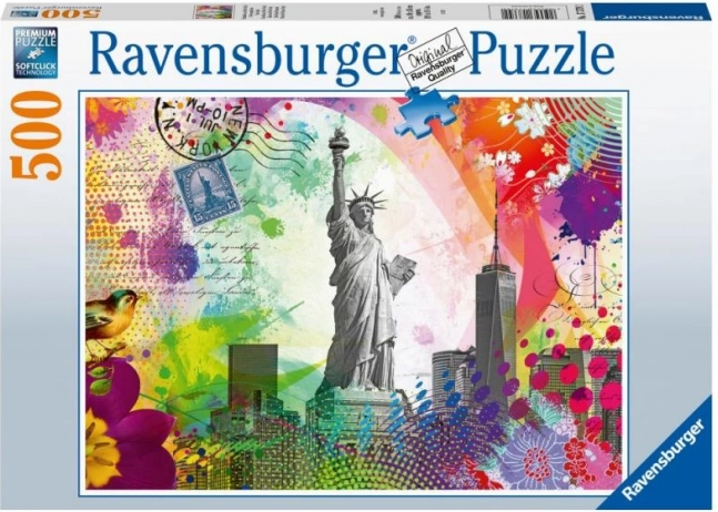Razglednica iz New Yorka – sestavljanka 500 koščkov Ravensburger