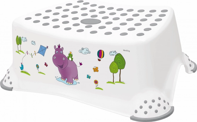 Otroška stopnička za umivalnik in WC Hippo, bela