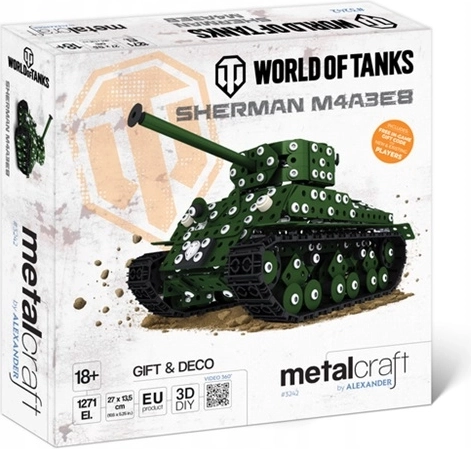 Kovinski model tanka Sherman M4A3E8 Metalcraft World of Tanks