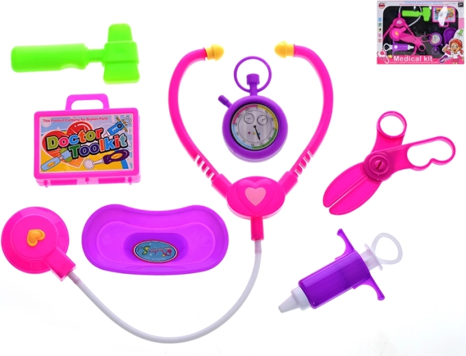 Zdravniški komplet za otroke, 7 kosov, v modrem etuiju