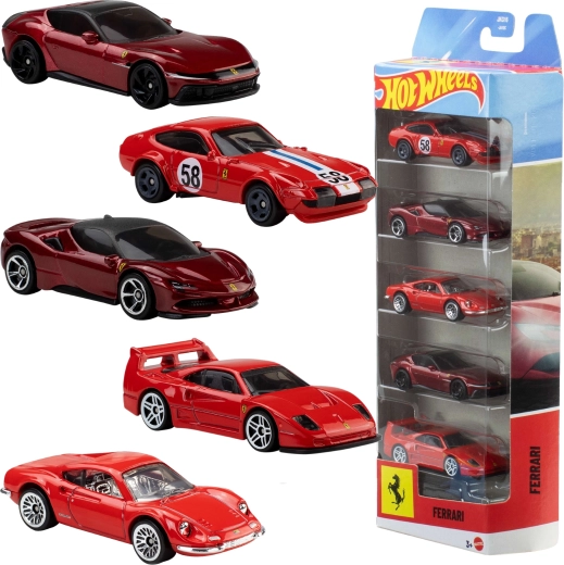 Hot Wheels Ferrari komplet 5 kovinskih avtomobilčkov 1:64