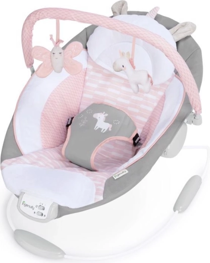 Ingenuity vibrating baby bouncer with melodies Flora the Unicorn