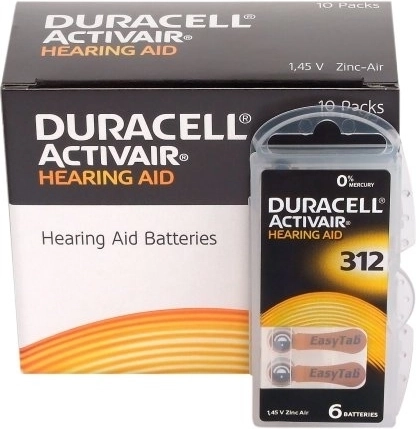 Duracell Activair baterije za slušne aparate 312, 6 kos