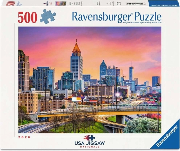 Ravensburger sestavljanka USA Jigsaw Nationals: panorama Atlante ob somraku, 500 koščkov