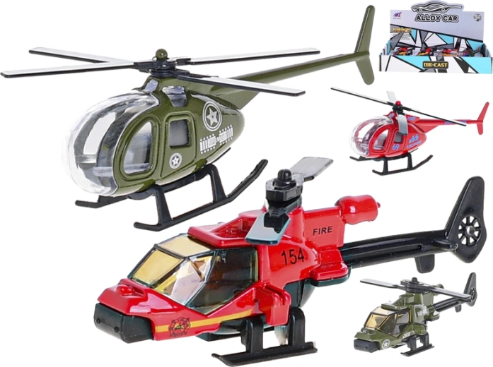 Kovinski helikopter 9 cm – vzdržljiva igrača za otroke
