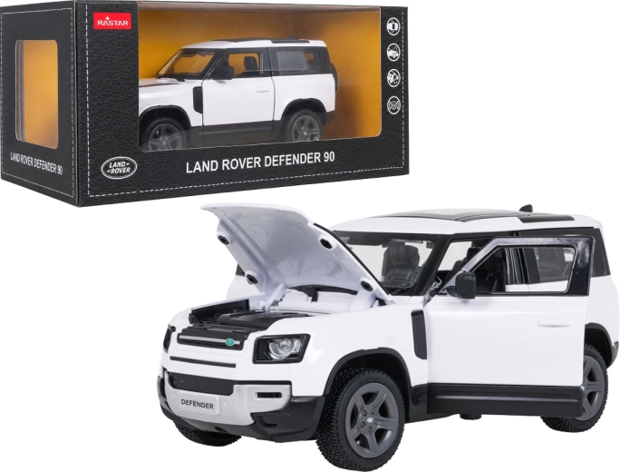 Kovinski model avtomobila Land Rover Defender 90 RASTAR – Bela