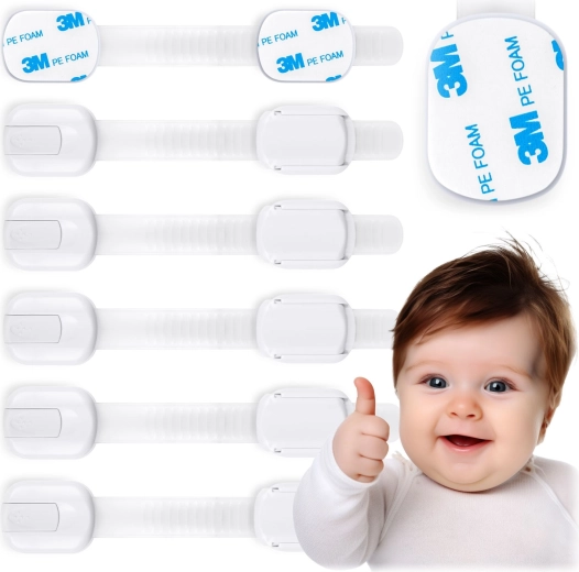 Otroške varnostne ključavnice za omarice RICOKIDS, 6 kosov, bele