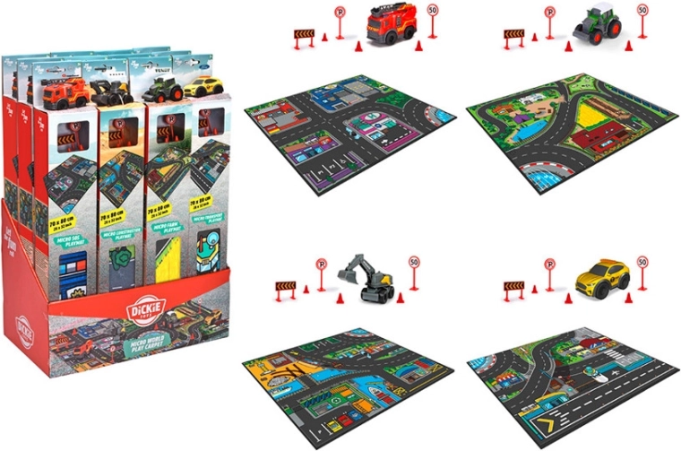 Igralno mesto – preproga z avtomobilčkom DICKIE TOYS 70 × 80 cm