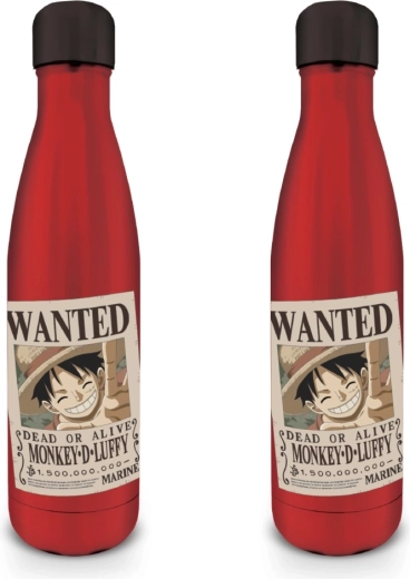 One Piece nerjaveča steklenica Wanted Luffy