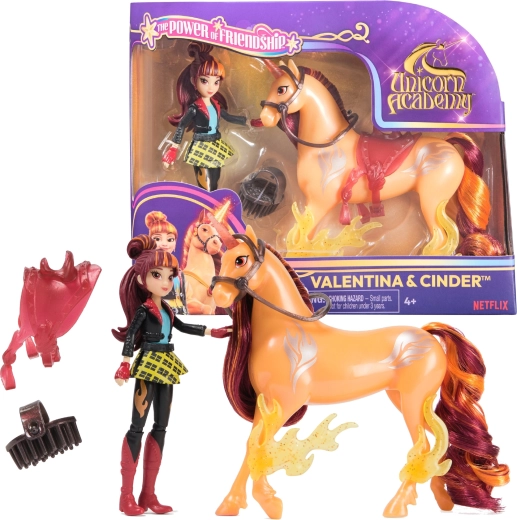 Unicorn Academy komplet figuric Valentina in Cinder z dodatki