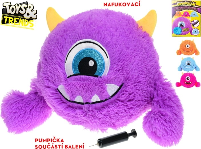 Nafukljiva plišasta pošast s pumpico Toys & Trends Brainboooom 23 cm