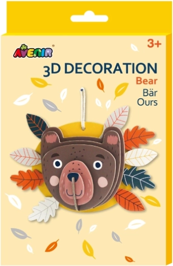 3D dekoracija medvedek za obešanje – ustvarjalna papirnata sestavljanka