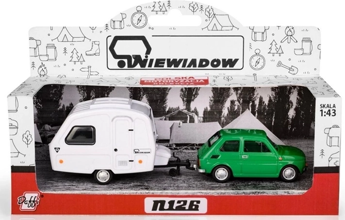 Fiat 126p s prikolico Niewiadów N-126, zelen