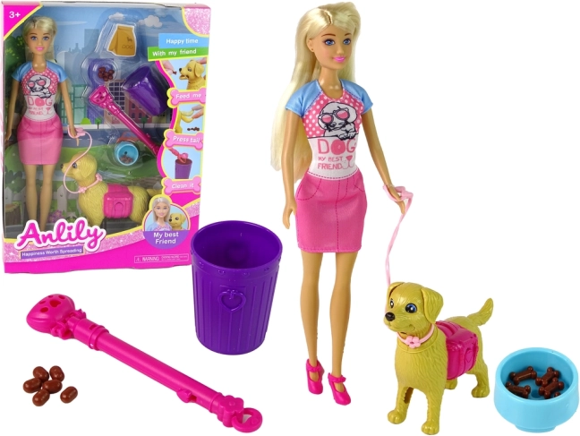 Lutka s kužkom in hranjenjem ANLILY