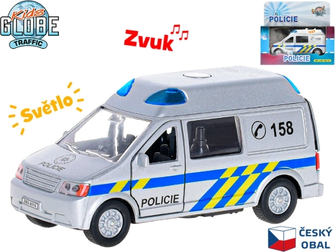Policijski avto Kids Globe Traffic 13 cm s svetlobo in zvokom