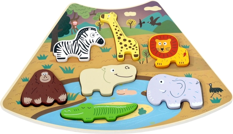 2Kids Toys Lesena povezljiva sestavljanka Safari