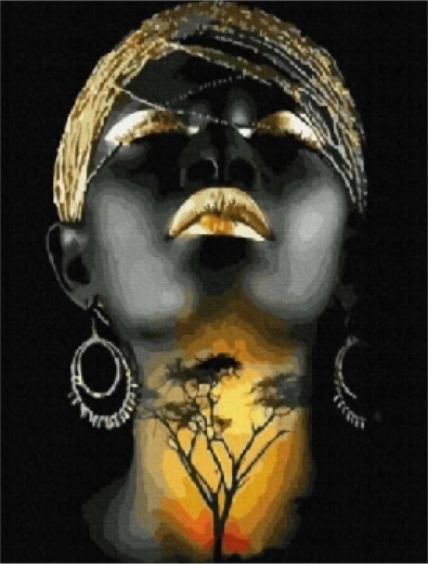 Diamantno slikanje Afriška ženska 30 × 40 cm