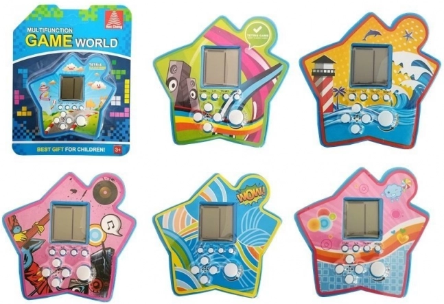 Žepna elektronska igra v obliki zvezde – Tetris modra