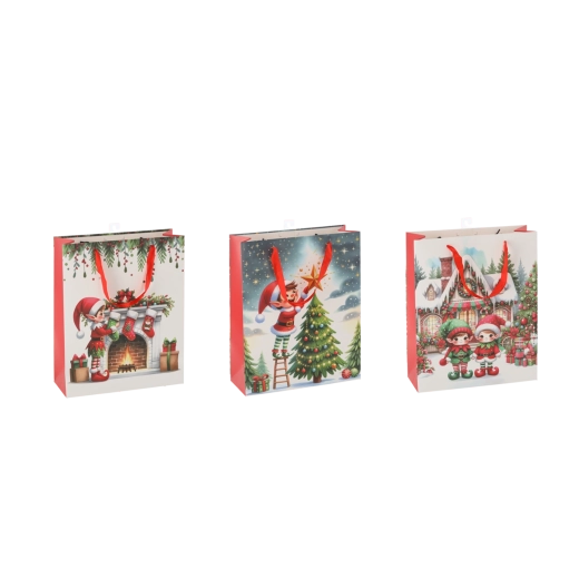 Darilna vrečka Božični škrat 18 × 24 × 8 cm