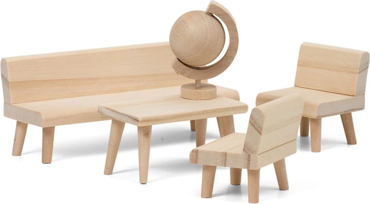 Lundby ustvarjalni komplet pohištva za dnevno sobo za hišico za punčke (DIY)