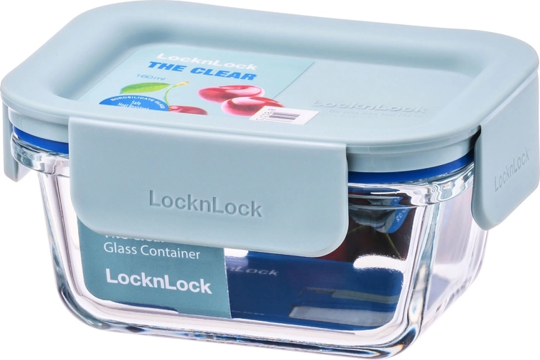 Steklena posoda Clear, pravokotna, 160 ml, mentolna