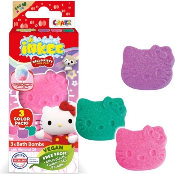 Inkee šumeče kopalne bombe Hello Kitty mini paket