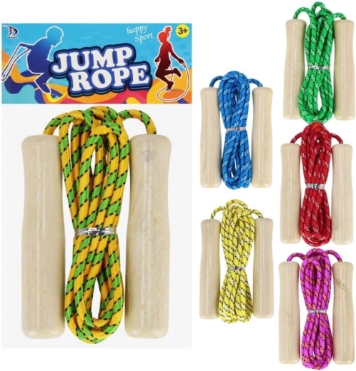 Skakalna vrv z lesenimi ročaji za otroke