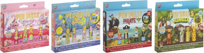 Kreativni set Peg Dolls - Princeske, Alkimija, Pirati in Džungla