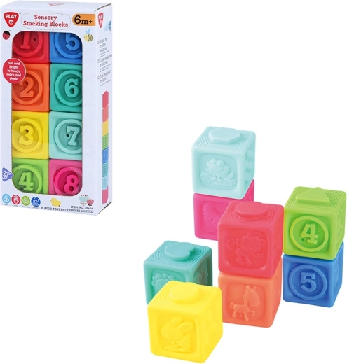PlayGo gumijaste kocke za otroke 8 kos