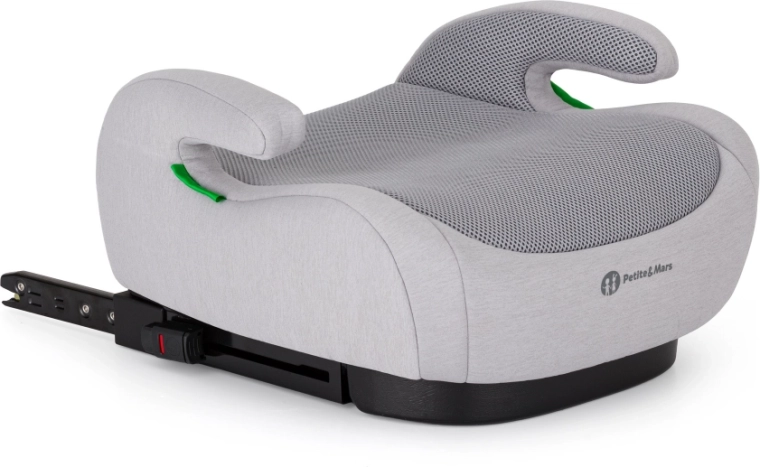 Petite & Mars sedežna blazina Optimus Pro i-Size Air Gentle Grey 125–150 cm