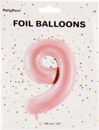 Folijski balon številka 9 roza 86 cm