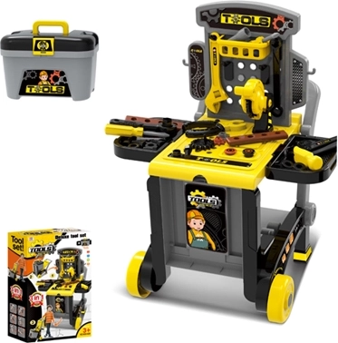 Otroška delavnica z orodjem z omarico in vozičkom