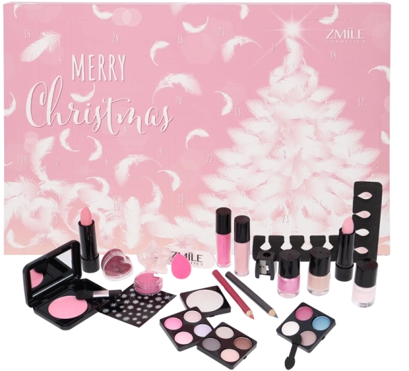 Adventni koledar Traditional Pink and Fluffy – kozmetični set 24 presenečenj