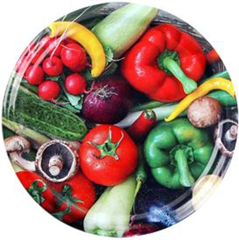 Pokrovčki za konzervne kozarce z motivom zelenjave 66 mm, 10 kos