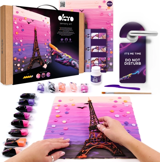 Okto ustvarjalni set za slikanje s samosušečo maso Paris 30 × 40 cm