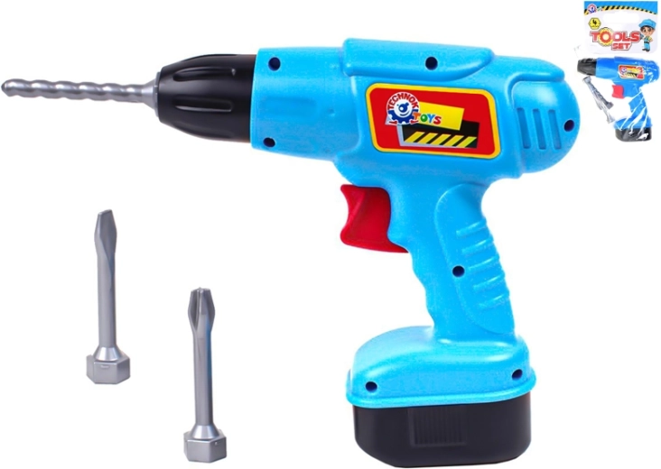 Otroški plastični vrtalnik z izmenljivimi svedri 17 cm