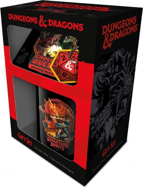 Darilni set Dungeons & Dragons – skodelica, podstavek in obesek