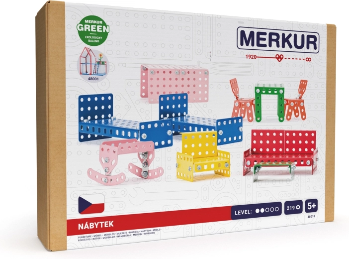 Merkur kovinsko pohištvo za hiško za punčke, 219 delov