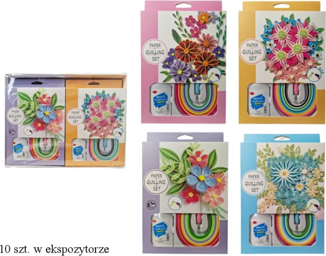 Kreativni komplet za quilling za cvetlične okraske (mešanica barv) – 1 kos