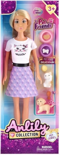 Punčka s hišnimi ljubljenčki in dodatki 30 cm