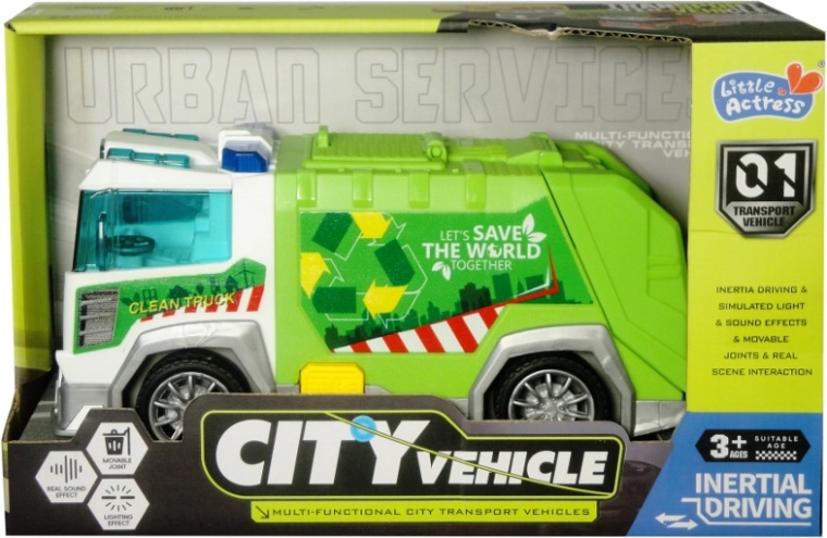 Mestno smetarsko vozilo z lučjo in zvokom