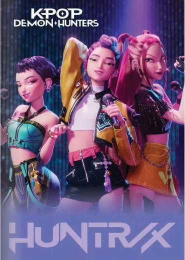 Črtani šolski zvezek KPop Demon Hunters A4 50 strani vijoličen