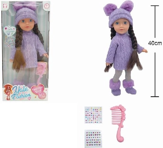 Punčka 30 cm z dodatki, pije in lula