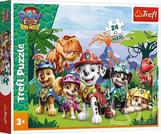 Maxi sestavljanka 24 kosov Paw Patrol Dino Movie – prazgodovinsko prijateljstvo 60 × 40 cm