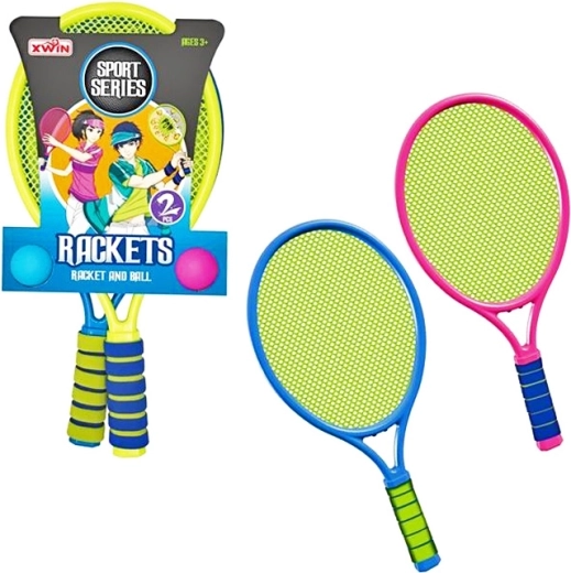 Children's tennis set with 2 rackets and 2 balls